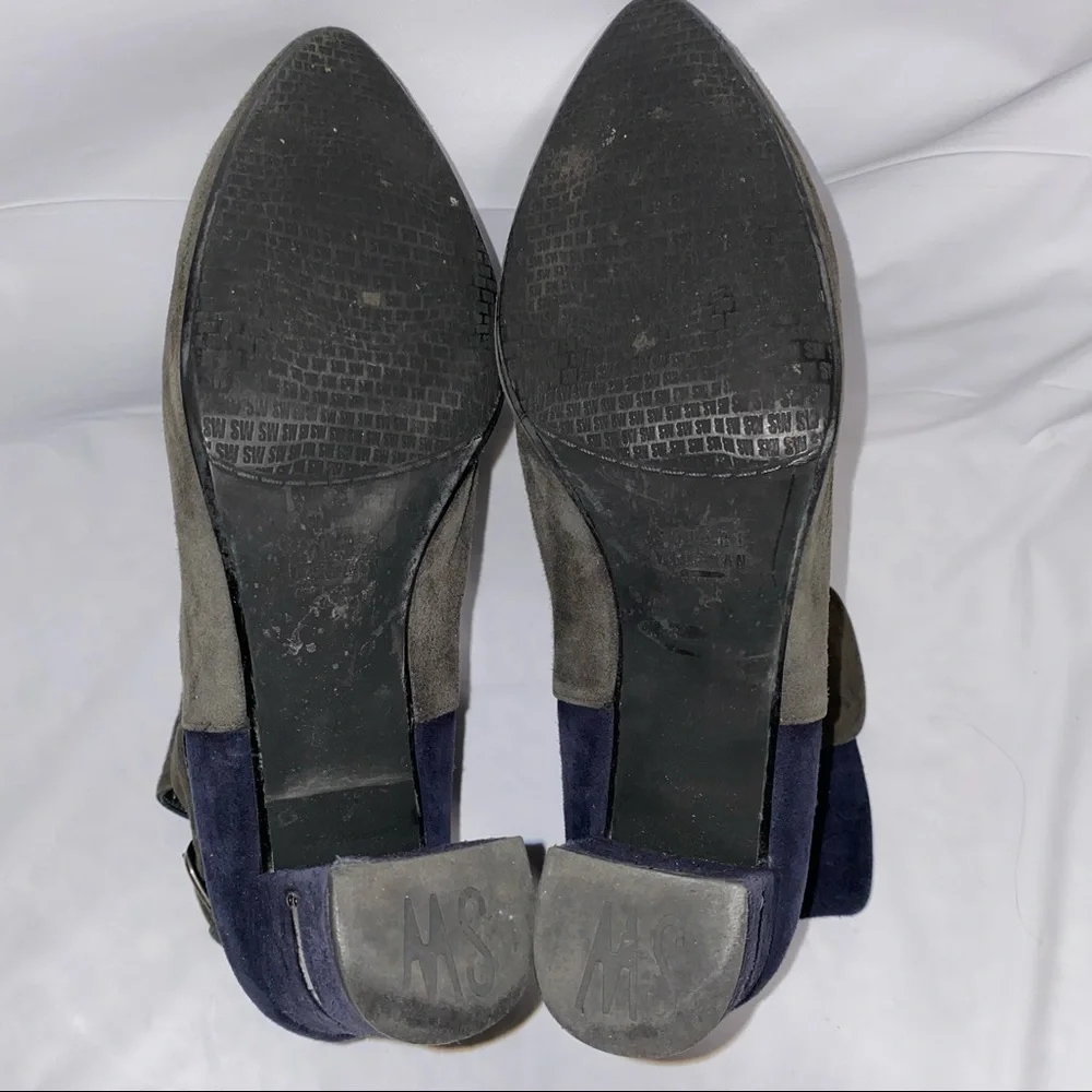 Stuart Weitzman Womens Imback Ankle Boots Blue Grey Suede Size 11.5￼ - Picture 6 of 10